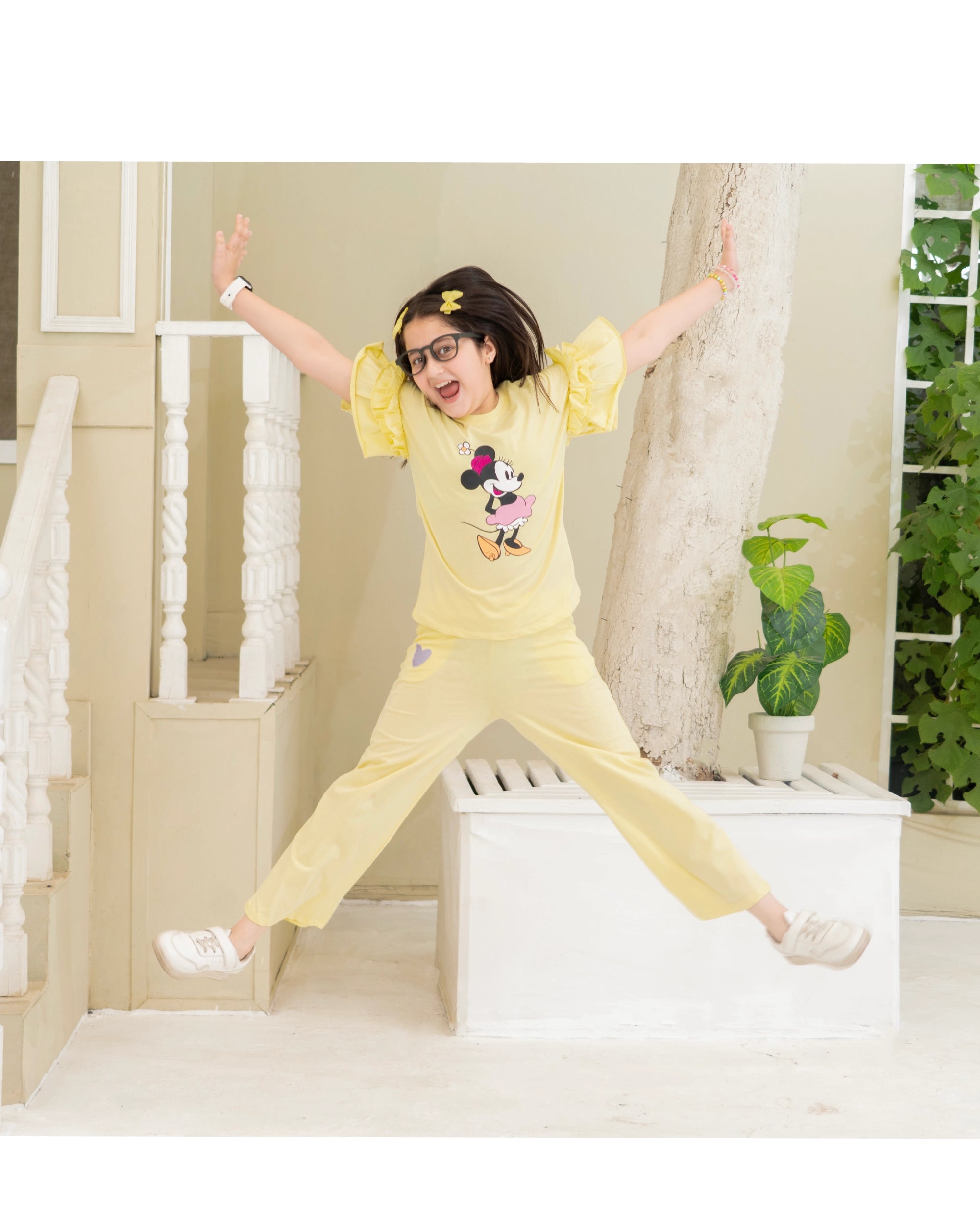 Mickey Mouse Yellow Ruffle Tee