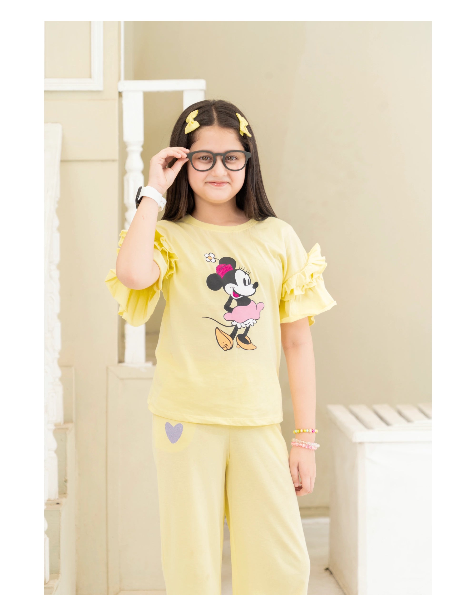 Mickey Mouse Yellow Ruffle Tee