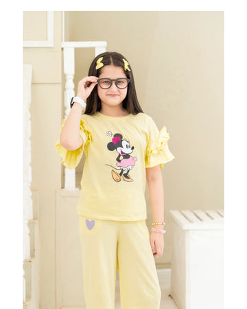 Mickey Mouse Yellow Ruffle Tee