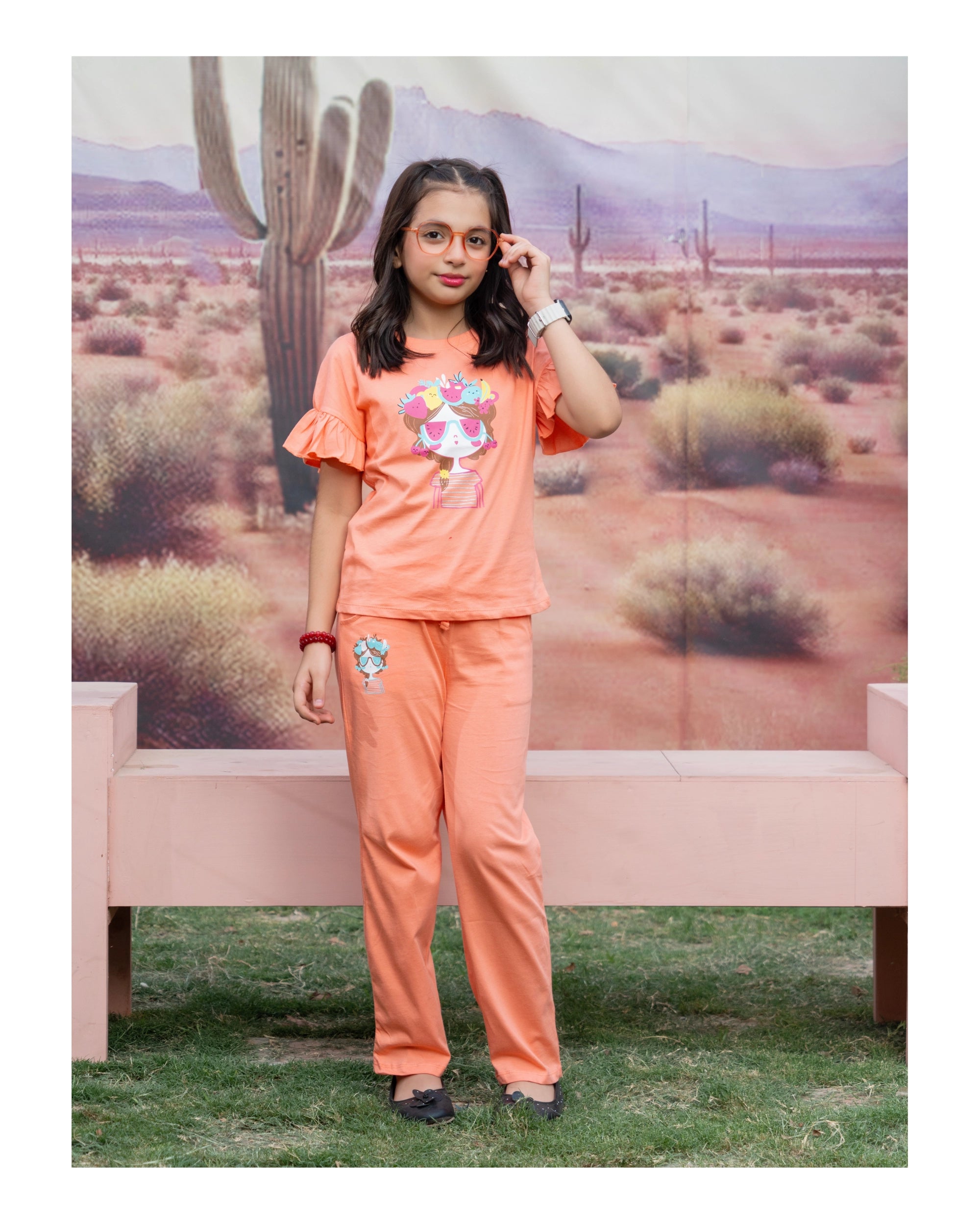 Berry Fun Peach Ruffle Set